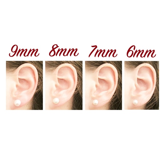 NEW 7mm Natural Freshwater Pearl Studs - Picture 5 of 7